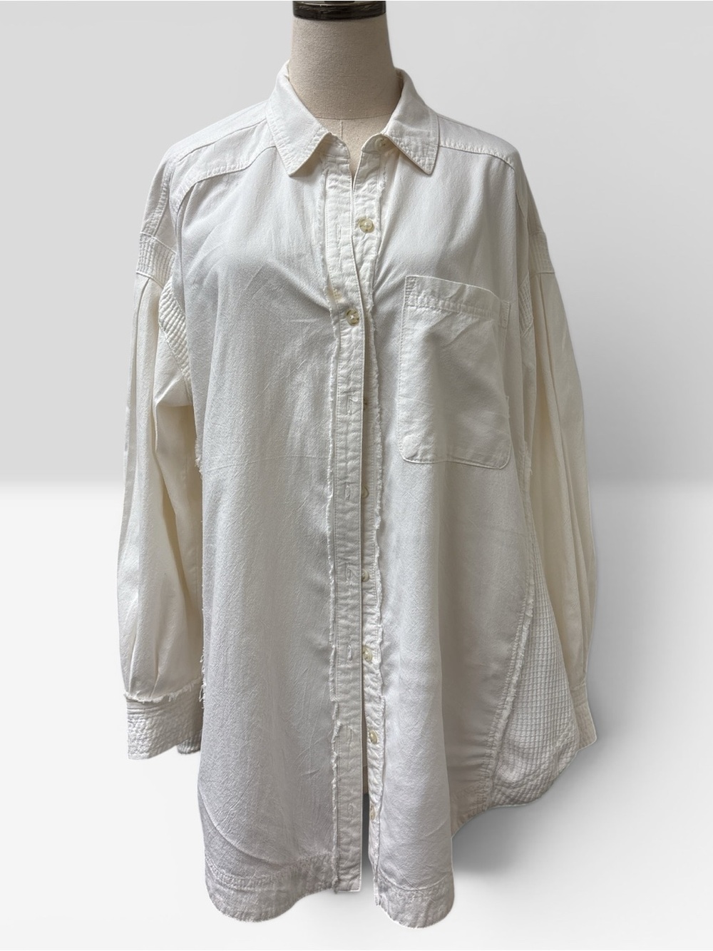 *LIKE NEW* We The Free Ivory Button-Down Oversized Shirt